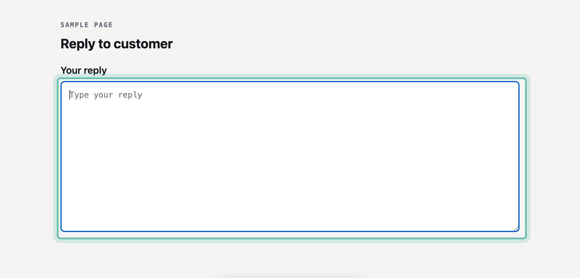 A reply box with the cursor in it.