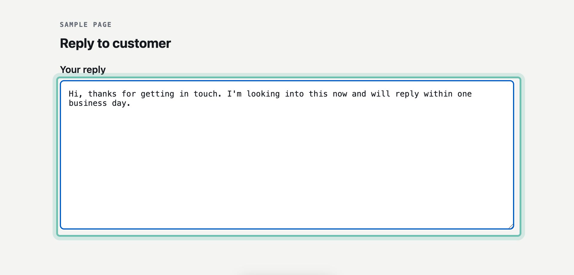 A reply box with .intro being typed.